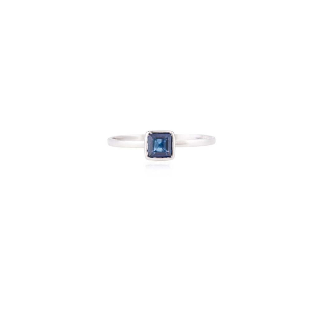 925 Sterling Silver Blue Sapphire Statement Ring