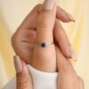 925 Sterling Silver Blue Sapphire Statement Ring - Image 4
