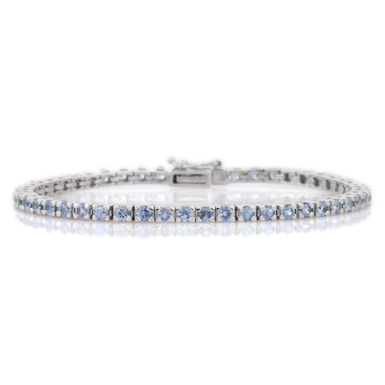 925 Sterling Silver Blue Sapphire Tennis Bracelet