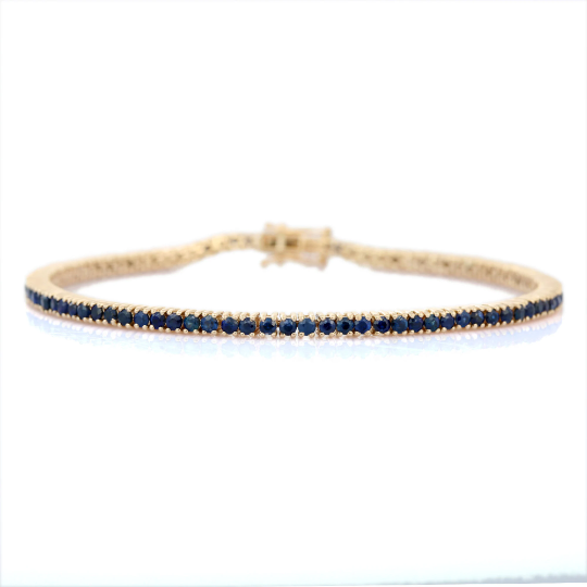 925 Sterling Silver Blue Sapphire Tennis Bracelet