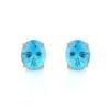 925 sterling silver stud earrings with oval blue topaz accents
