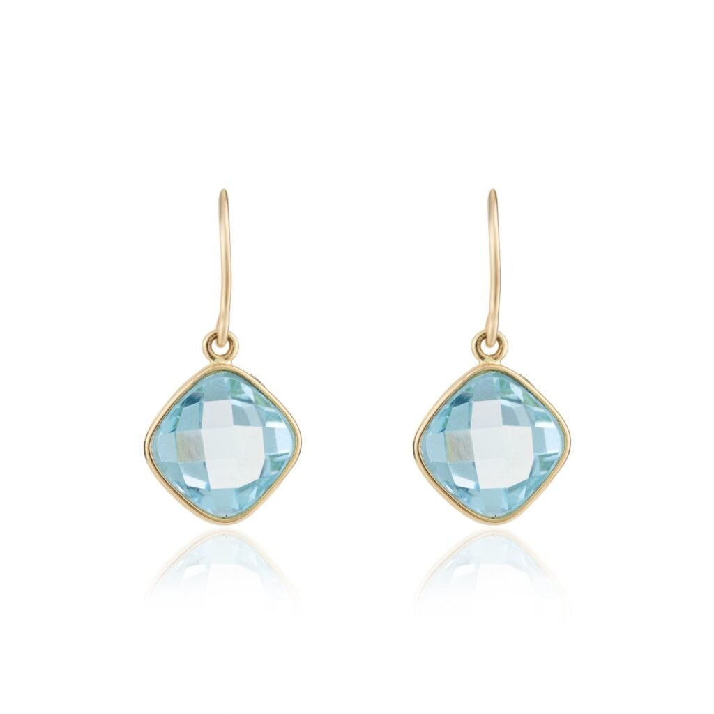 925 Sterling Silver Blue Topaz Dangle Earring