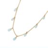 925 Sterling Silver Blue Topaz Drop Chain Diamond Necklace - Image 3