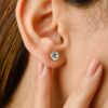 925 Sterling Silver Blue Topaz Round Solitaire Stud - Image 4