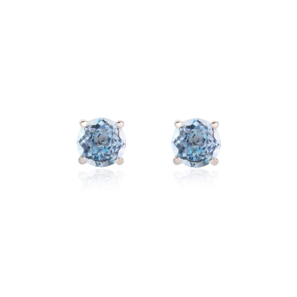 925 Sterling Silver Blue Topaz Stud Earrings