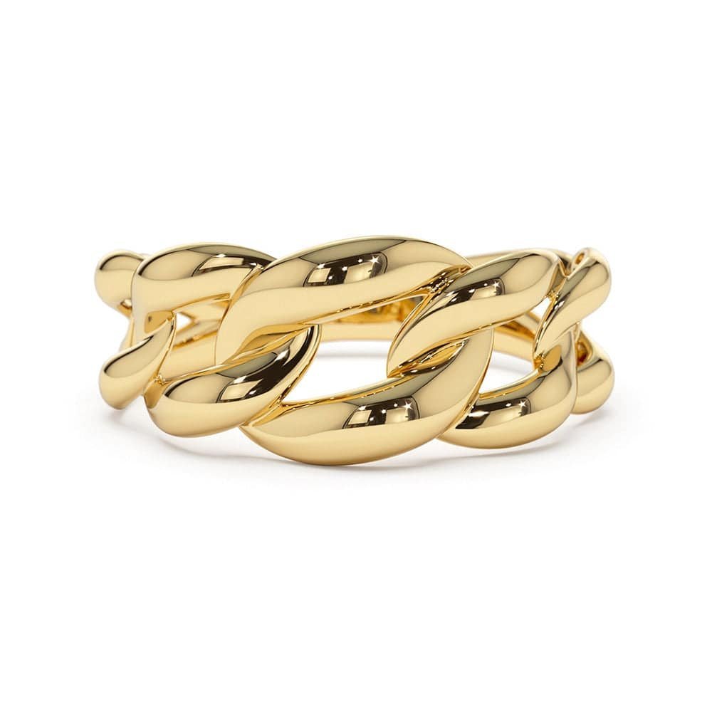 925 Sterling Silver Bold Cuban Link Chain Ring
