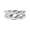 Sterling silver ring with thick gold plating and sculpted chain links