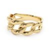 Statement ring with a modern Cuban link pattern and polished finish