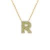 Bold initial necklace in 925 sterling silver with CZ accents