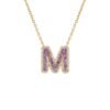 Initial necklace designed with thick gold plating and silver base