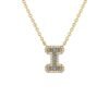 Sterling silver initial necklace with premium CZ diamond sparkle