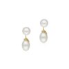 925 Sterling Silver Bonbon Pearl Diamond Drop Earrings