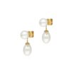 925 Sterling Silver Bonbon Pearl Diamond Drop Earrings - Image 3