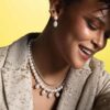 925 Sterling Silver Bonbon Pearl Diamond Drop Earrings - Image 4