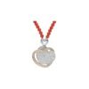 Sterling silver necklace with thick gold plating and coral bead accents