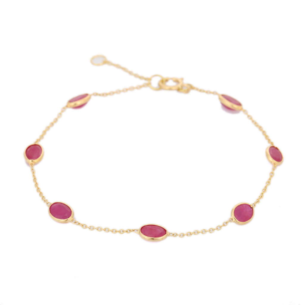 925 Sterling Silver Bracelet Ruby