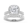 925 Sterling Silver Brilliant Halo Round Diamond Engagement Ring - Image 13
