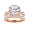 925 Sterling Silver Brilliant Halo Round Diamond Engagement Ring - Image 17