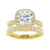 925 Sterling Silver Brilliant Halo Round Diamond Engagement Ring - Image 18