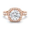 925 Sterling Silver Brilliant Halo Round Diamond Engagement Ring - Image 3