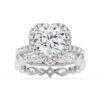 925 Sterling Silver Brilliant Heart Diamond Halo Engagement Ring - Image 15