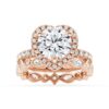 925 Sterling Silver Brilliant Heart Diamond Halo Engagement Ring - Image 16