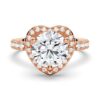 925 Sterling Silver Brilliant Heart Diamond Halo Engagement Ring - Image 3