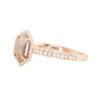 925 Sterling Silver Brown Diamond Single Band Hex Ring - Image 2