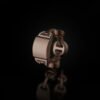 Monogram ring featuring a classic tri-link profile and plate