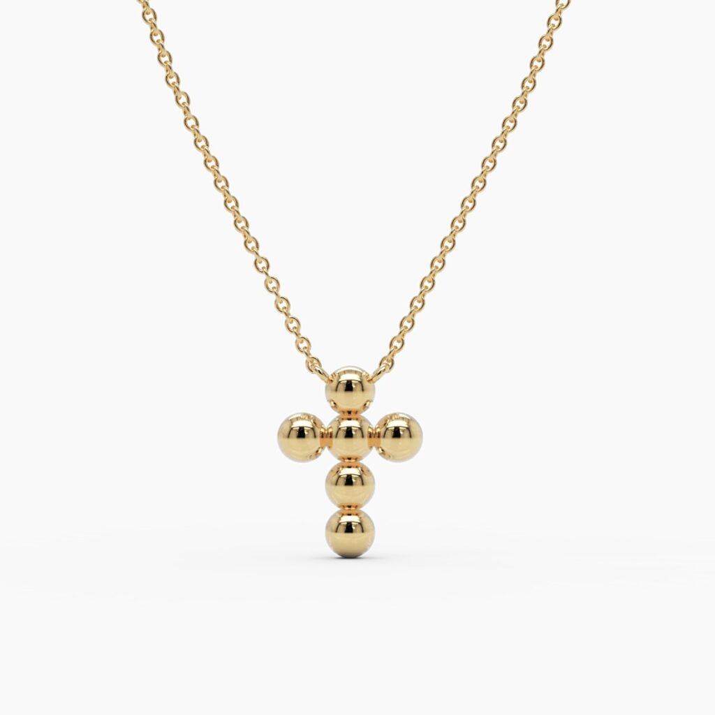 925 Sterling Silver Bubble Cross Necklace