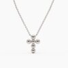 925 Sterling Silver Bubble Cross Necklace - Image 4