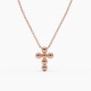 925 Sterling Silver Bubble Cross Necklace - Image 5