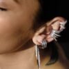 Single ear cuff with refined stroke-inspired design