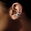 Modern ear cuff with polished sculptural lines