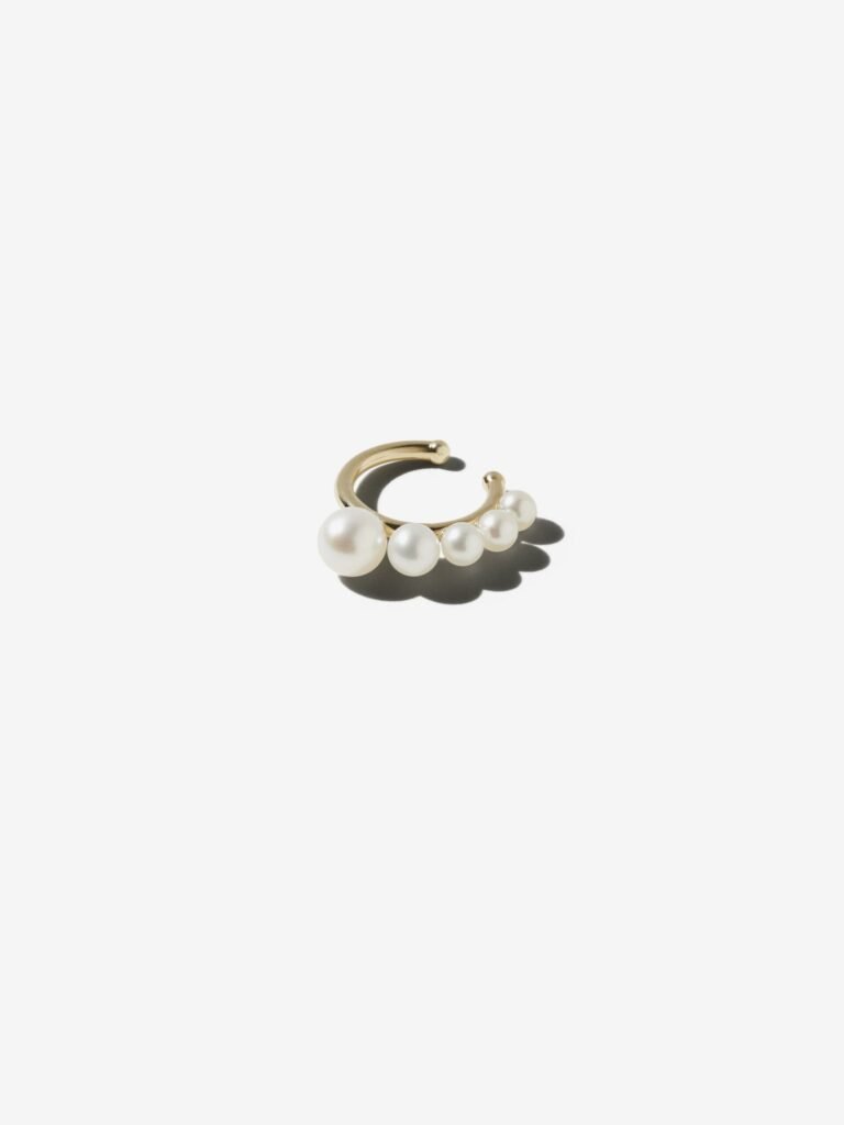 925 Sterling Silver Cascading Pearl Ear Cuff