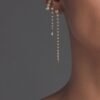 Single pearl ear cuff with modern cascading detail