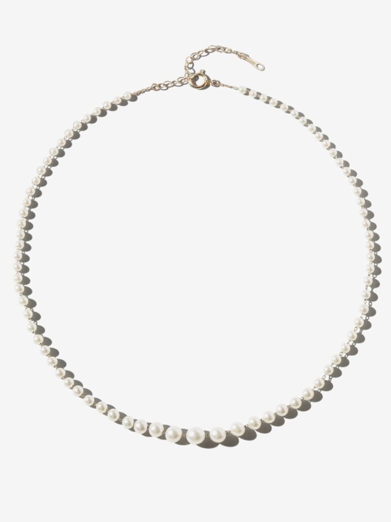 925 Sterling Silver Center Cascading Pearl Necklace