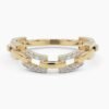 925 Sterling Silver Chain Link Diamond Ring
