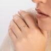 925 Sterling Silver Chain Link Diamond Ring - Image 3