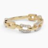 925 Sterling Silver Chain Link Diamond Ring - Image 5
