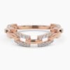 925 Sterling Silver Chain Link Diamond Ring - Image 8