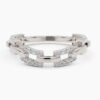 925 Sterling Silver Chain Link Diamond Ring - Image 9