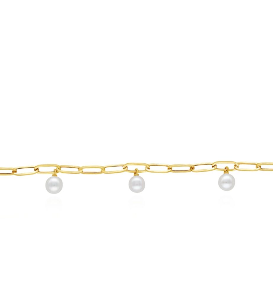 925 Sterling Silver Chaind Bracelet Pearl