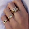 925 Sterling Silver Champagne Diamond Stardust Ring - Image 2