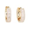 925 Sterling Silver Channel Baguette Diamond Hoop Earrings