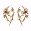 Cherry blossom hoop earrings in 925 sterling silver with floral detailing