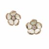925 Sterling Silver Cherry Blossom Large Flower Diamond Earrings