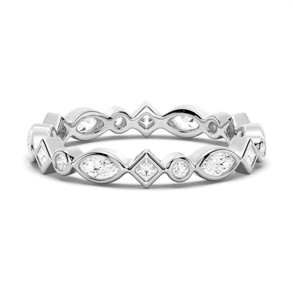 925 Sterling Silver Chic Diamond Wedding Band
