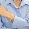 Pearl bracelet in 925 sterling silver with thick gold plating