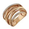 Chunky 925 sterling silver ring with modern diamond details